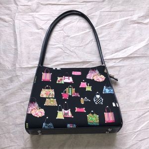 very unique handbag with multiple pockets inside.